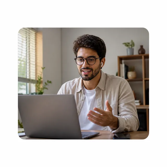 Cliente ilustrativo em chamada de video